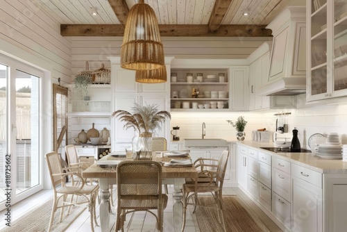 Modern white minimalistic kitchen interior details. Stylish white sink near mandarins High-resolution. Beautiful simple AI generated image in 4K, unique.