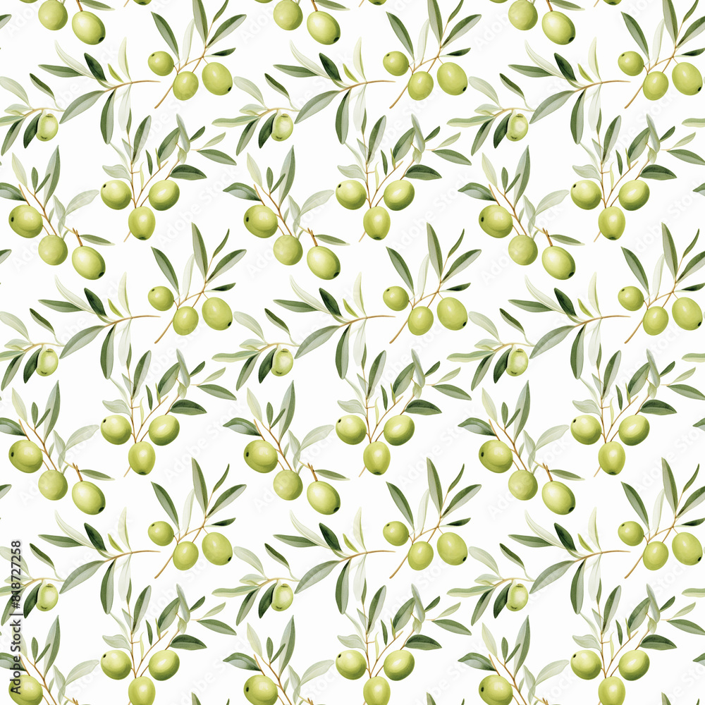 Olives on the white background, pattern. Illustration for wallpapers, textile, wrapping, poster, web and packaging. Olives on the white background, pattern. Illustration for wallpapers, textile, wrapping, poster, web and packaging.