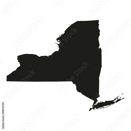 Black solid map of the state of New York