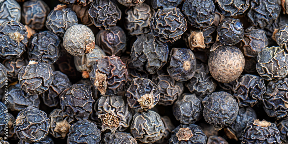 Close Up of Dried Black Peppercorns for Culinary and Health Benefits Close Up of Dried Black Peppercorns for Culinary and Health Benefits