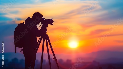 photographer at sunset