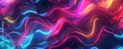 Electric Neon Create a background with vibrant neon colors in abstract patterns that resemble electrical currents or neon lights photo
