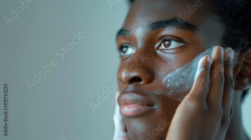 man applying a hydrating serum to his face  emphasizing the importance of daily moisture to keep his skin healthy and glowing