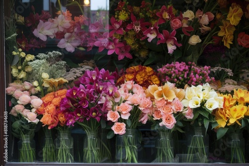 Wallpaper Mural Many different flowers in a vase on the table Torontodigital.ca