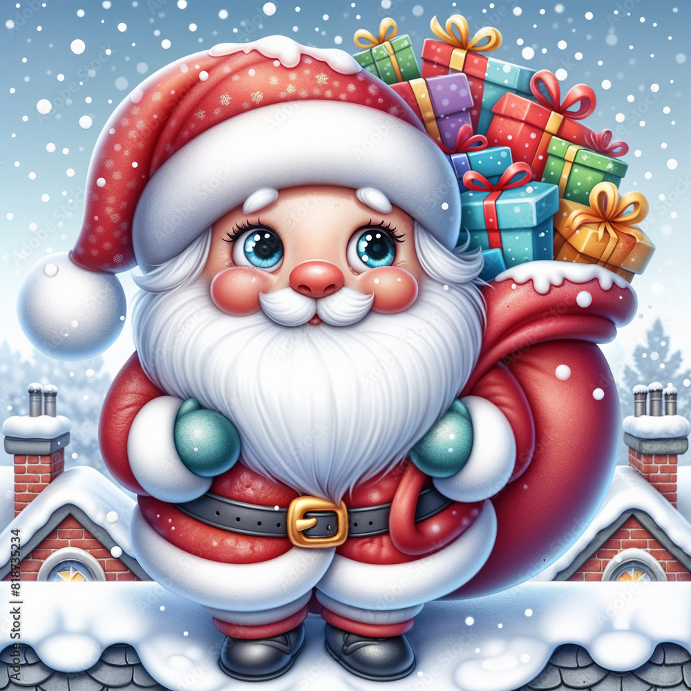 Santa claus with gifts. AI Santa claus with gifts. AI