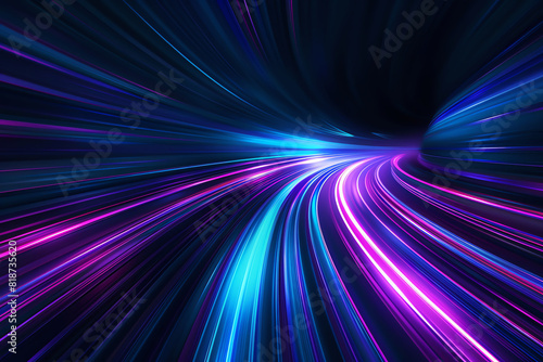 Abstract background with blue and purple lights  AI generated