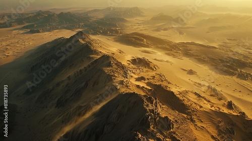 a wonderful picture of the desert from a bird's eye view, generated by AI