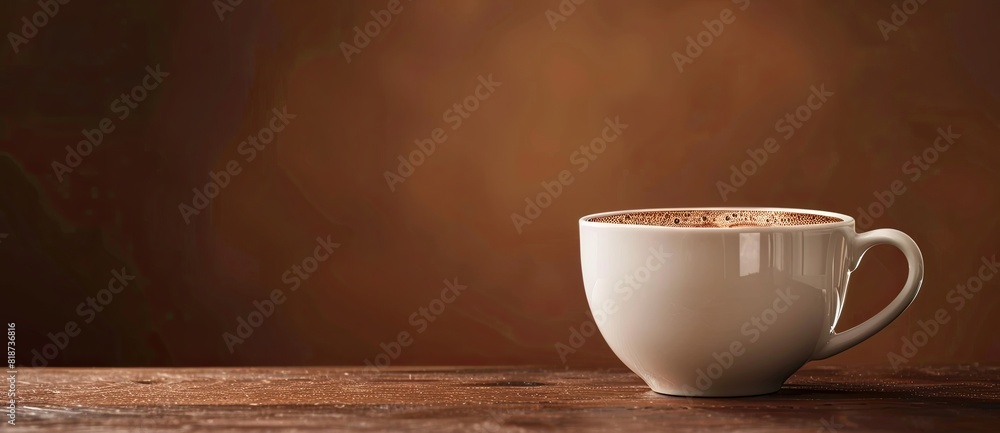 Cup of coffee on table with brown background Cup of coffee on table with brown background