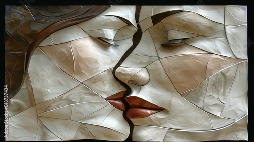 Womans Face Crafted From Paper