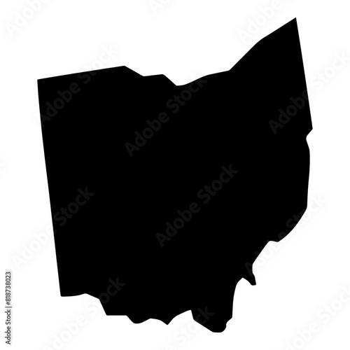 Black solid map of the state of Ohio