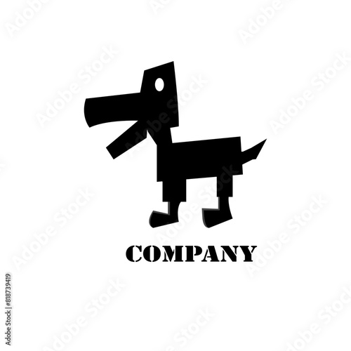 Simple robot dog logo design