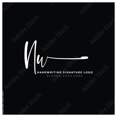 NU initials Handwriting signature logo. NU Hand drawn Calligraphy lettering Vector. NU letter real estate, beauty, photography letter logo design.