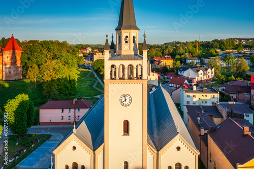 City center of Bytow city with the old town architecture, Pomerania. Poland