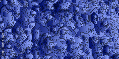Digital topographic map simulation in an abstract artistic rendering

