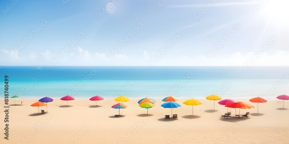 beautiful beach with umbrellas and chairs on the sea shore beautiful beach with umbrellas and chairs on the sea shore