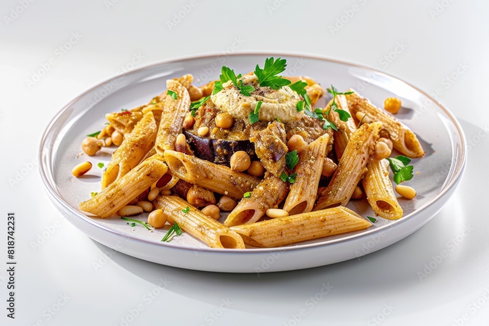 Irresistible Babganoush-Hummus Pasta with Toasted Pine Nuts and Roasted Eggplant Irresistible Babganoush-Hummus Pasta with Toasted Pine Nuts and Roasted Eggplant