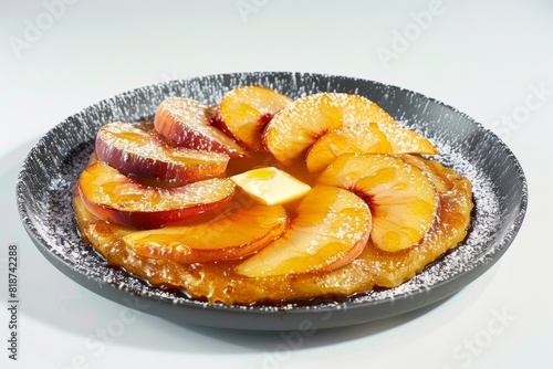 Wallpaper Mural Peach Pancake Tatin with Artful Arrangement and Delicate Dusting Torontodigital.ca