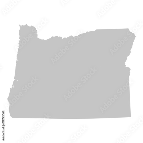 Gray solid map of the state of Oregon