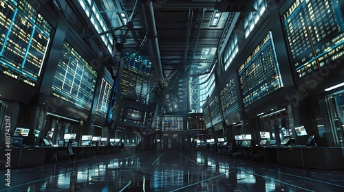 High-energy trading floor with screens showing market fluctuations, reflecting the intense atmosphere of financial trading, all in stunning HD quality.