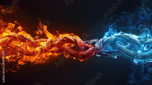 Intertwined Flames Illustrating the Concept of and Synergy photo