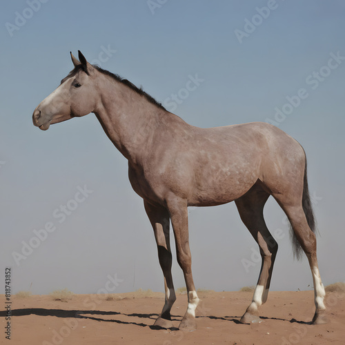 Horse in the desert of the Sahara Desert in Morocco  Africa