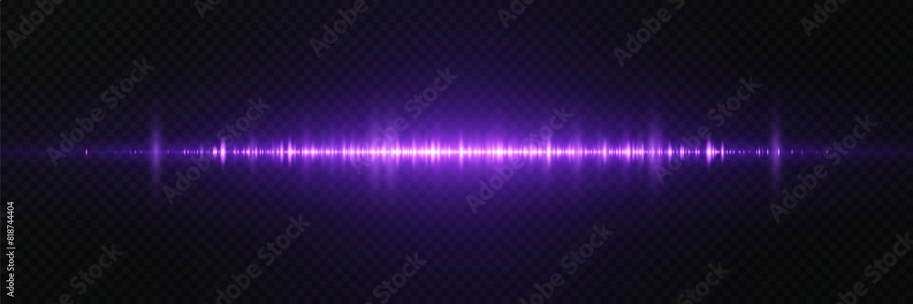 Purple neon light explosion. Flash line and star. On a transparent background.