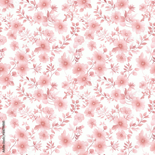 Floral pink color, form natural, seamless fabric pattern.