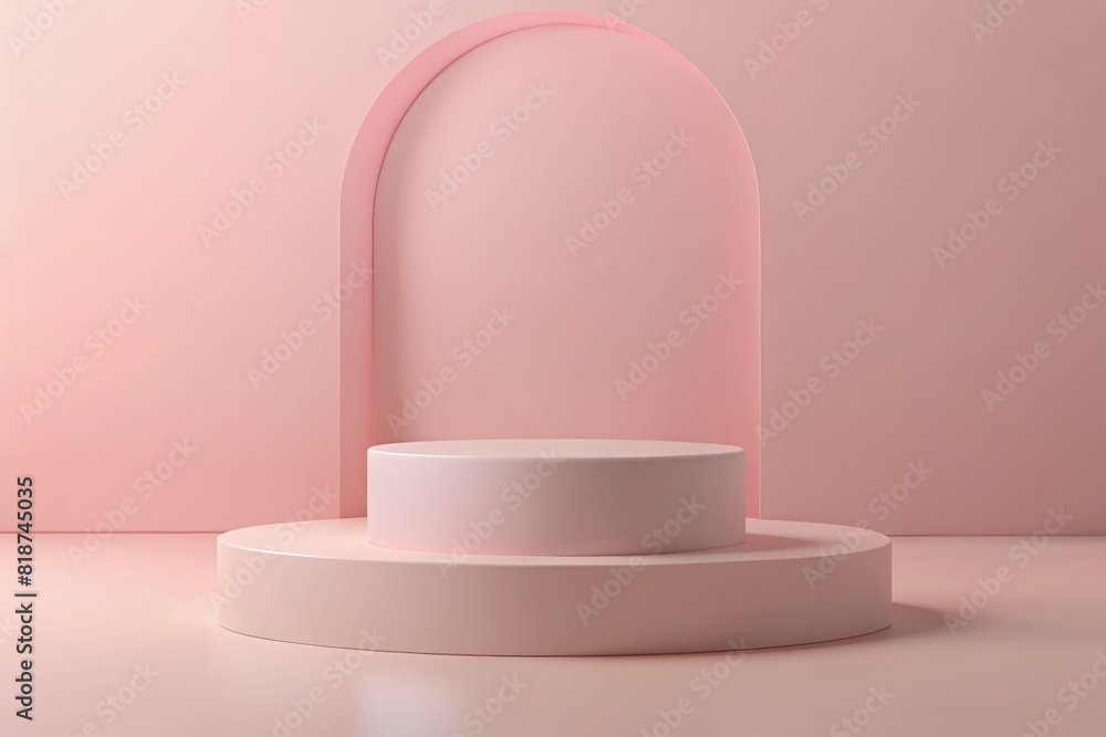 Podium soft pink background can be used for mocking up or display product to make advertising Podium soft pink background can be used for mocking up or display product to make advertising