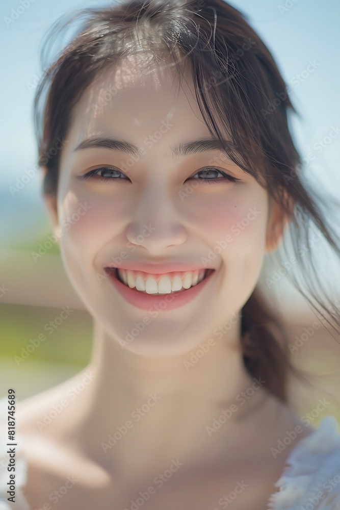 Portrait of a beautiful young asian woman smiling at the camera Portrait of a beautiful young asian woman smiling at the camera