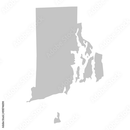 Gray solid map of the state of Rhode Island
