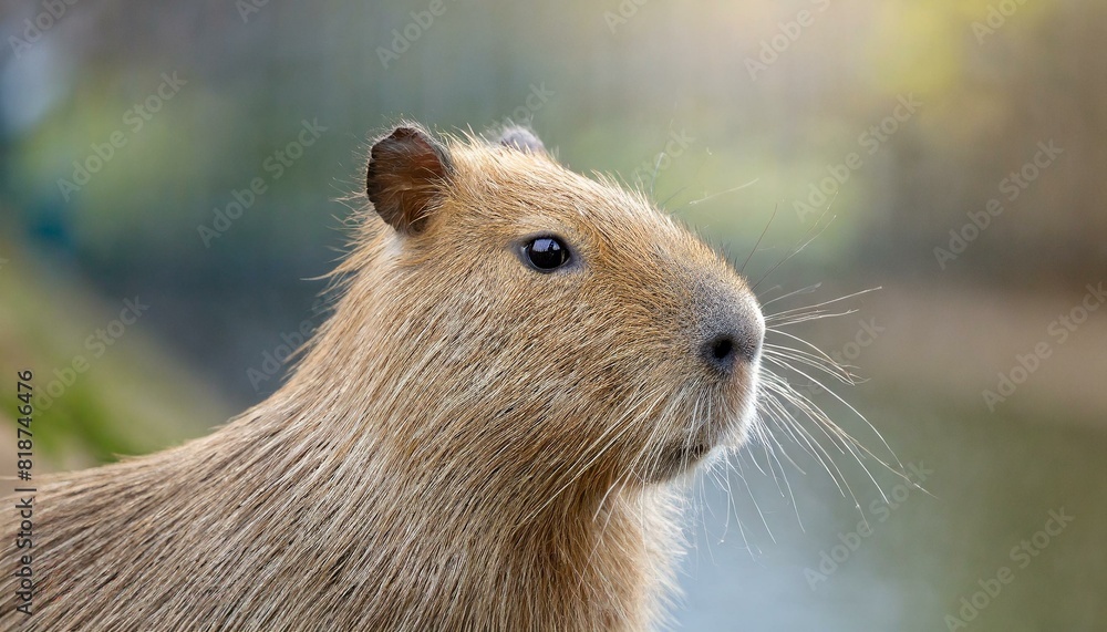 Close-Up Portrait of a Capybara in Natural Habitat Close-Up Portrait of a Capybara in Natural Habitat