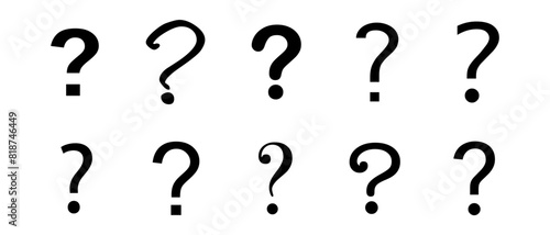 Question marks Icon. Question mark symbol on isolated white background. Set related to question marks.