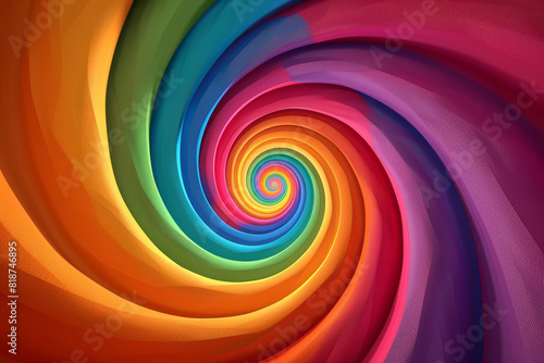 Abstract rainbow spiral  hypnotic and colorful  psychedelic style  high detail.