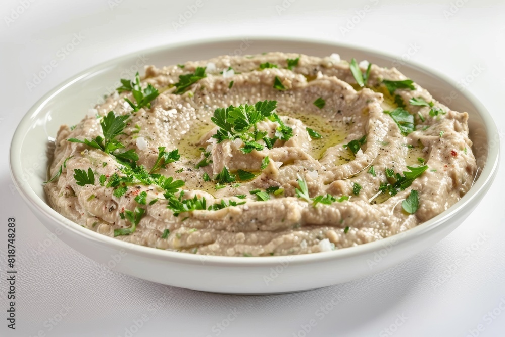 Velvety Smooth Babaganoush Dip with Fresh Parsley Garnish Velvety Smooth Babaganoush Dip with Fresh Parsley Garnish