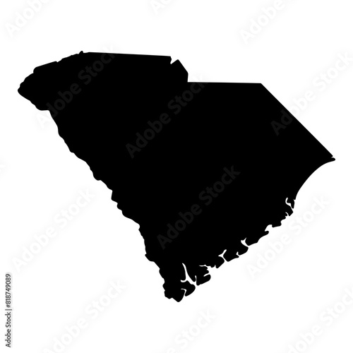 Black solid map of the state of South Carolina