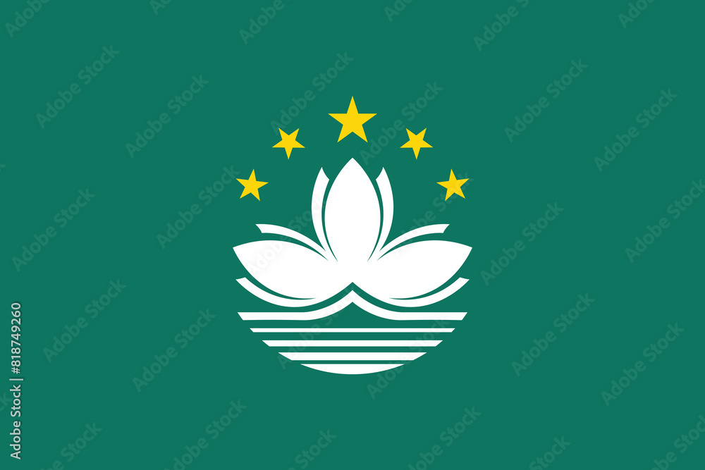 National Flag of Macau. Macau Flag.
National Flag of Macau. Macau Flag.