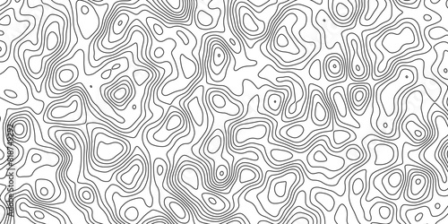 Natural topographic simulation with abstract artistic line elements

