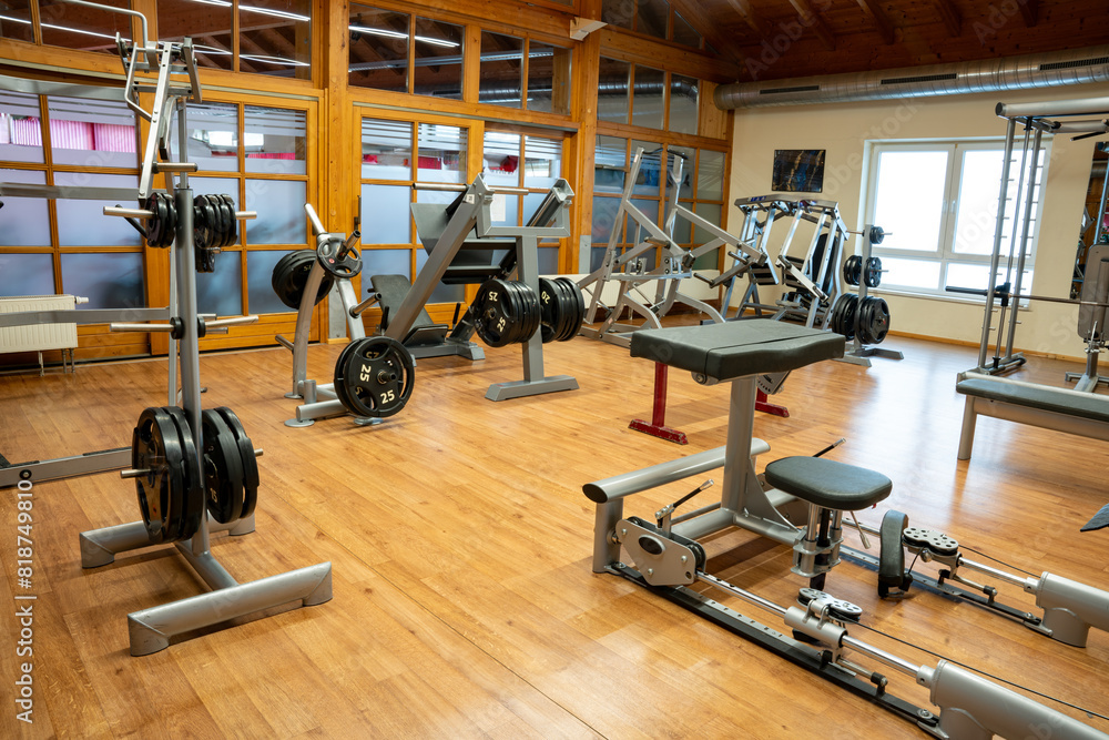 Obraz premium Gym, studio equipment, sport, gym interior