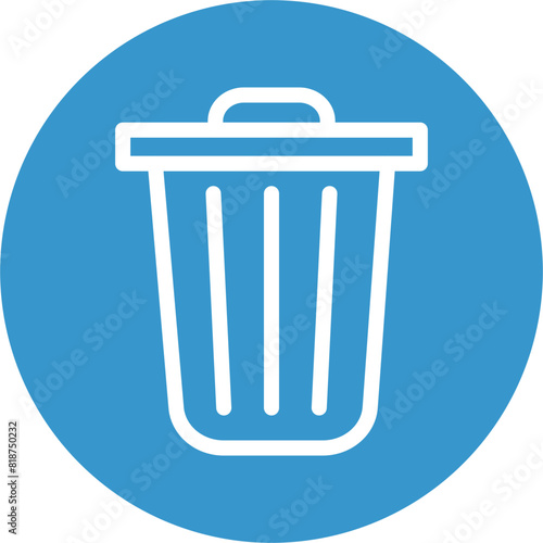 Trash Line White Circles Multi Colors Icon Design