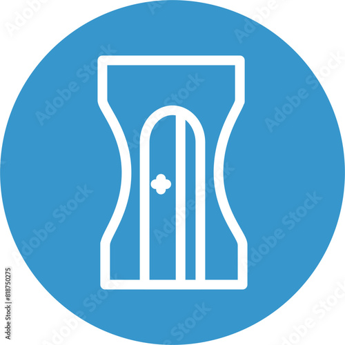 Pencil Sharpner Line White Circles Multi Colors Icon Design