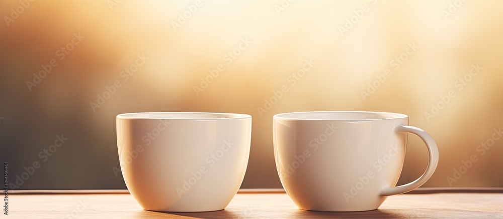 Morning tea cups with a copy space image Morning tea cups with a copy space image