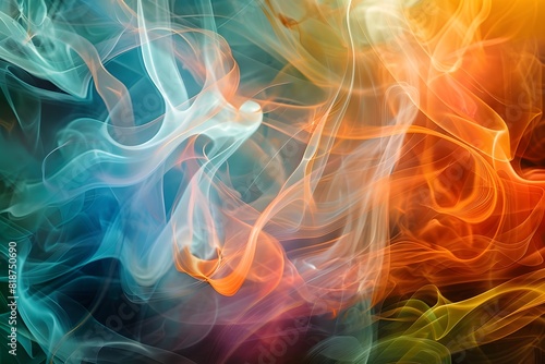 A vibrant abstract background featuring swirling smoke patterns with blue and purple hues © JKIU