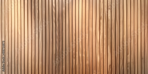 Wooden wall background with vertical slats  texture of natural wood paneling for interior design or backdrop. Wooden paneling wall. 