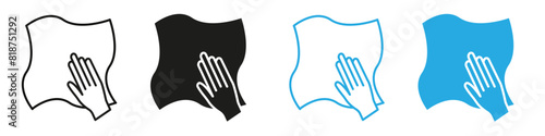 Cleaning cloth icon mark in filled style