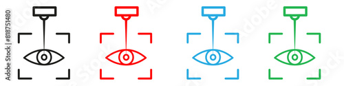 Lasik laser eye surgery icon mark in filled style
