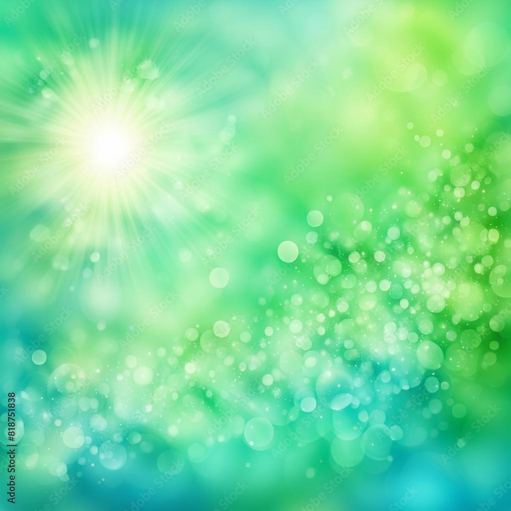 Abstract Light green and blue spring background with sunshine and blur Abstract Light green and blue spring background with sunshine and blur