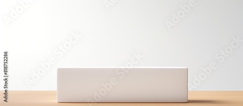 A yoga block with a clean white background allowing for an unobstructed view in the image copy space image