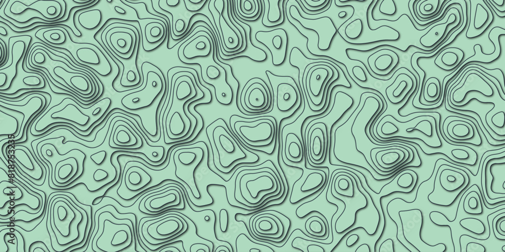 Fototapeta premium Complex overlapping contour lines for modern abstract map aesthetic