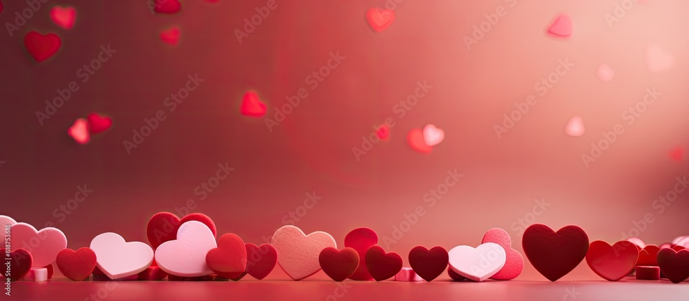 A visually appealing Valentine s Day themed image featuring hearts in the background with copy space for additional content A visually appealing Valentine s Day themed image featuring hearts in the background with copy space for additional content