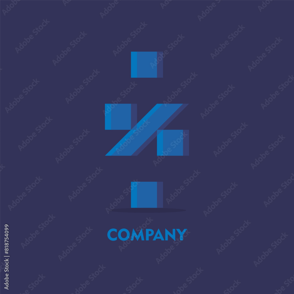 Abstract line logo design in the form of a divider symbol Abstract line logo design in the form of a divider symbol